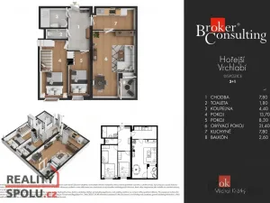 Prodej bytu 3+1, Vrchlabí - Hořejší Vrchlabí, Horská, 70 m2