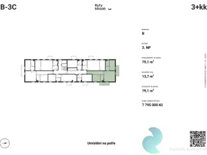 Prodej bytu 3+kk, České Budějovice - České Budějovice 5, 79 m2