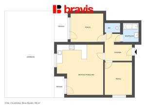 Pronájem bytu 3+kk, Brno - Bystrc, Chudčická, 68 m2