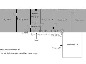Prodej rodinného domu, Dobronín, Štocká, 102 m2