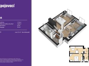 Prodej bytu 2+kk, Praha, Spojovací, 50 m2