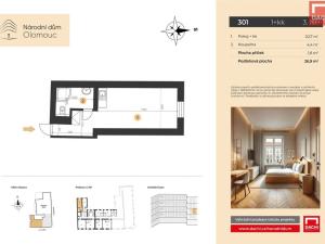 Prodej bytu 1+kk, Olomouc, 8. května, 26 m2