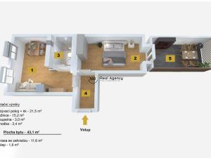 Prodej bytu 2+kk, Praha - Vršovice, Černomořská, 43 m2