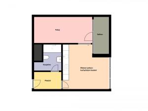 Pronájem bytu 2+kk, Praha - Karlín, Breitfeldova, 46 m2