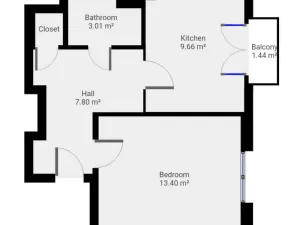 Pronájem bytu 1+1, Praha - Vokovice, Kladenská, 36 m2