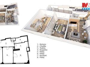 Pronájem bytu 3+1, Praha - Holešovice, Veletržní, 105 m2