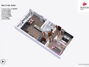 Prodej bytu 3+kk, Kolín, Funkeho, 72 m2