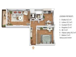 Prodej bytu 2+1, Vrchlabí, Tyršova, 50 m2