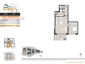 Prodej bytu 2+kk, Tábor, 62 m2