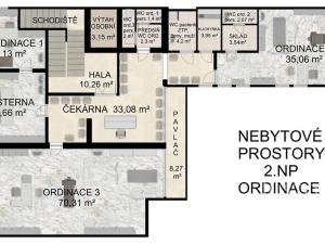 Pronájem ordinace, Písek, Havlíčkovo nám., 76 m2