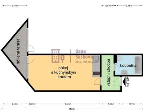 Pronájem bytu 1+kk, Jindřichův Hradec, Nádražní, 43 m2