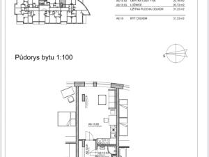Pronájem bytu 1+kk, Pardubice - Polabiny, Labský Palouk, 32 m2