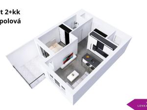 Pronájem bytu 2+kk, Olomouc - Slavonín, Topolová, 53 m2