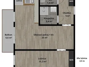 Pronájem bytu 2+kk, Zlín, 50 m2