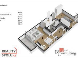 Pronájem bytu 2+kk, Pardubice - Zelené Předměstí, S. K. Neumanna, 53 m2