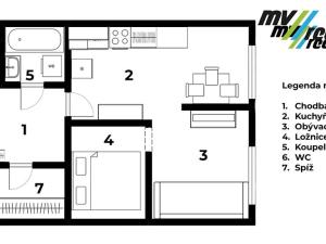 Prodej bytu 1+1, Milovice, Topolová, 44 m2