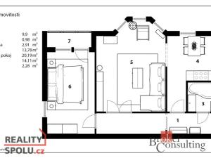 Prodej bytu 2+1, Kosmonosy, Jizerská, 64 m2