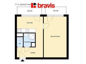 Pronájem bytu 1+1, Brno, Gabriely Preissové, 36 m2