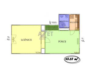 Pronájem bytu 2+1, Ostrava - Moravská Ostrava, Českobratrská, 46 m2