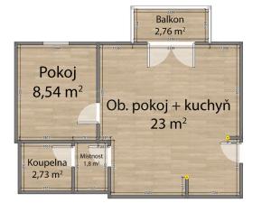 Prodej bytu 2+kk, Tachov, Na Třešňovce, 36 m2