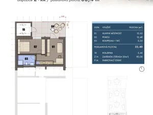 Prodej apartmánu, Strachotín, Šakvická, 33 m2