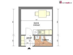 Pronájem bytu 1+kk, Neratovice - Mlékojedy, Hlavní, 16 m2