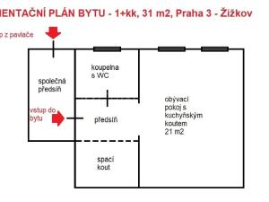 Pronájem bytu 1+kk, Praha - Žižkov, Roháčova, 31 m2