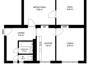 Prodej bytu 3+1, Ostrava - Zábřeh, Baranovova, 70 m2