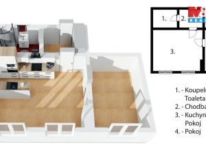 Prodej bytu 2+kk, Praha - Záběhlice, Na lávce, 47 m2