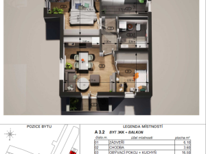 Prodej bytu 3+kk, Dačice - Dačice V, U Stadionu, 55 m2
