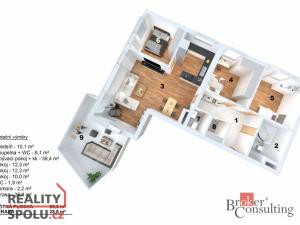 Pronájem bytu 4+kk, Praha - Zličín, Sazovická, 93 m2