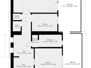 Pronájem bytu 2+1, Praha - Košíře, Pod Šmukýřkou, 61 m2