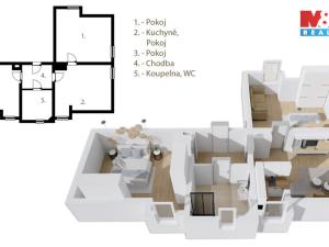 Prodej bytu 2+1, Černý Důl - Čistá v Krkonoších, 52 m2