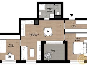 Pronájem bytu 3+kk, Tábor, Kpt. Jaroše, 73 m2