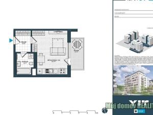 Pronájem bytu 1+kk, Praha - Hloubětín, Waltariho, 32 m2