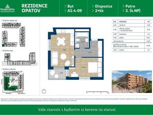 Pronájem bytu 2+kk, Praha - Chodov, Líbalova, 43 m2