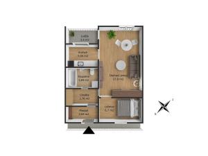 Prodej bytu 1+1, Týnec nad Sázavou - Brodce, Na Kněžině, 39 m2