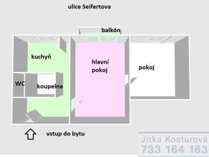 Prodej bytu 2+1, Krnov - Pod Bezručovým vrchem, Seifertova, 55 m2