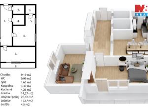 Prodej bytu 3+kk, Moravany, Severojižní, 75 m2