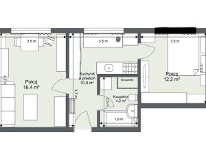 Prodej bytu 2+kk, Pardubice - Zelené Předměstí, Arnošta z Pardubic, 44 m2