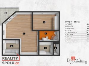 Pronájem bytu 2+1, Liberec - Liberec I-Staré Město, Husova, 59 m2