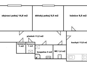 Prodej bytu 3+1, Rokycany - Nové Město, Kozlerova, 72 m2