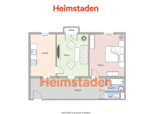 Pronájem bytu 2+1, Ostrava - Poruba, Komenského, 52 m2