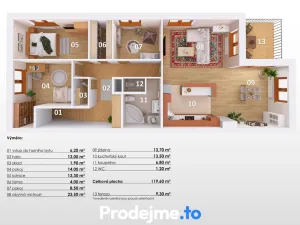 Prodej bytu 4+kk, Rudná, Hořelická, 119 m2