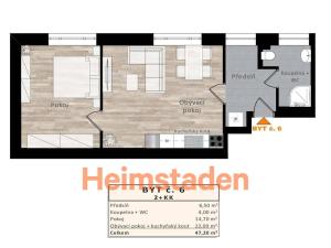 Pronájem bytu 2+kk, Ostrava - Kunčičky, Výhradní, 47 m2