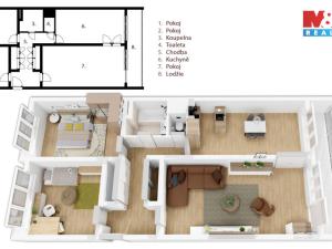 Prodej bytu 3+1, Praha - Kobylisy, Klíčanská, 76 m2