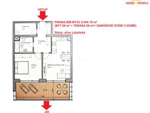 Pronájem bytu 2+kk, Slaný, Lázeňská, 78 m2