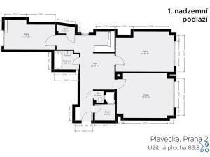 Pronájem bytu 3+kk, Praha - Nové Město, Plavecká, 81 m2