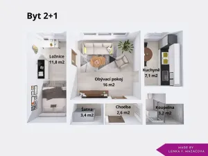 Pronájem bytu 2+1, Olomouc - Holice, U cukrovaru, 45 m2