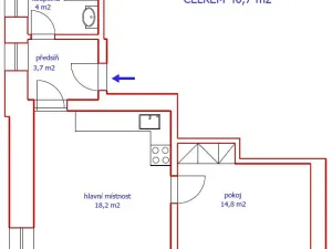 Pronájem bytu 2+kk, Turnov, Fučíkova, 40 m2